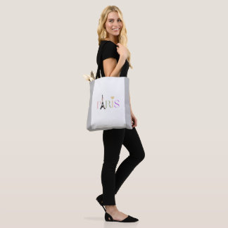 Söt Paris Text Shoulder Livsmedel Shopping bag Tygkasse