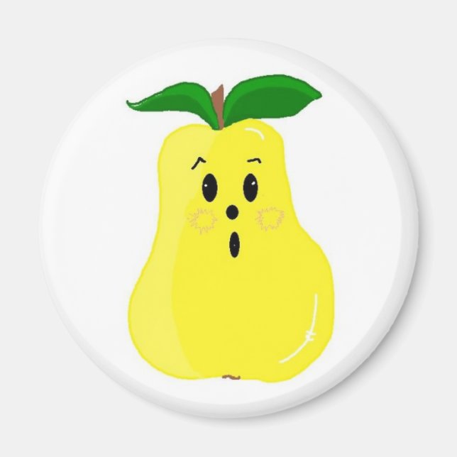 Söt Päron Ansikte Magnet (Framsidan)