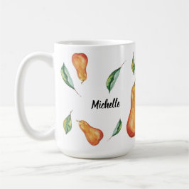 Söt päronmönster akvarell konst handmålad kaffemugg