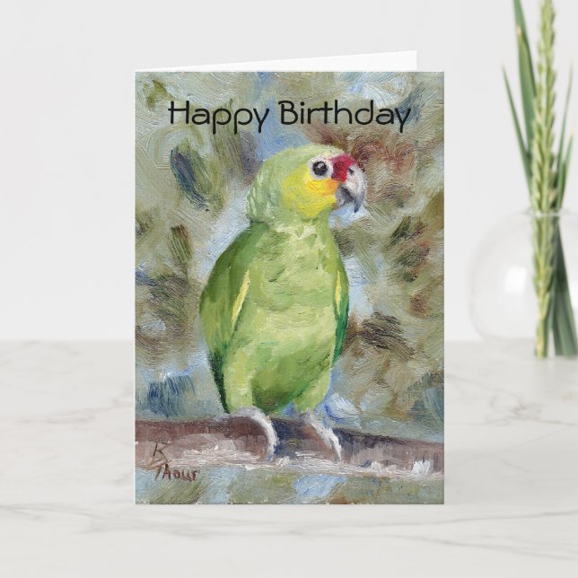 Söt Parrot Birthday Card Kort (Framsida)