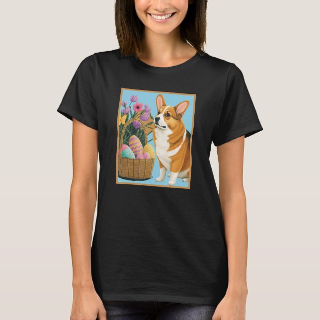 Söt Påsk Corgi T Shirt (Framsida)