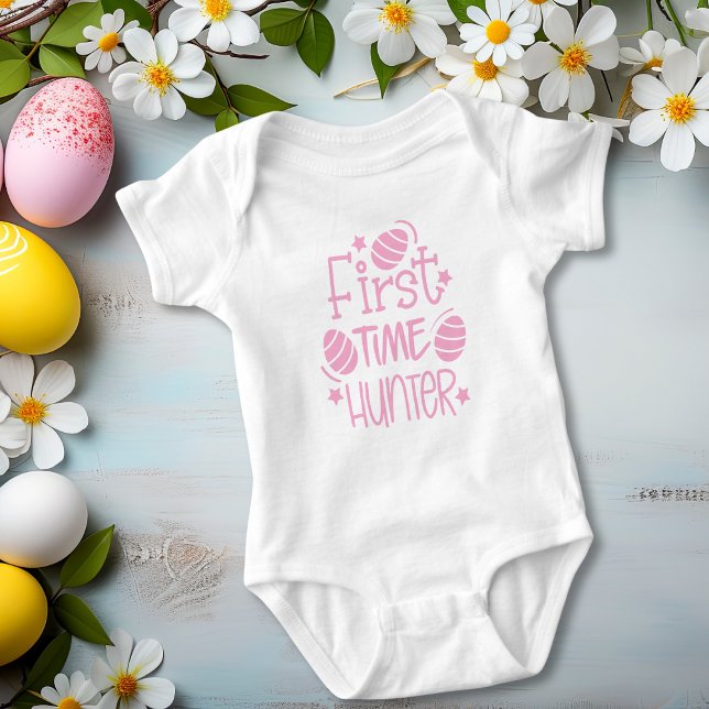 Söt påsk förstagångsäggjägare t shirt (Cute Easter First Time Egg Hunter Baby Bodysuit)