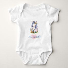 Söt påsk / vår enhörning baby bodysuit t shirt