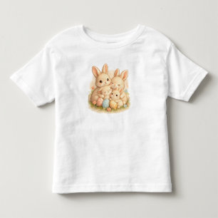 Söt påskfamilj med pastellfärgade ägg t shirt
