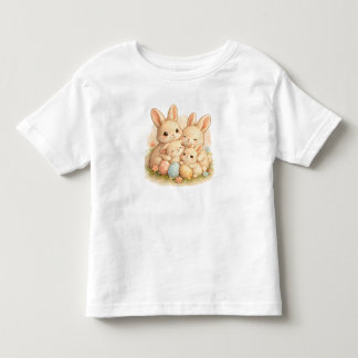 Söt påskfamilj med pastellfärgade ägg t shirt