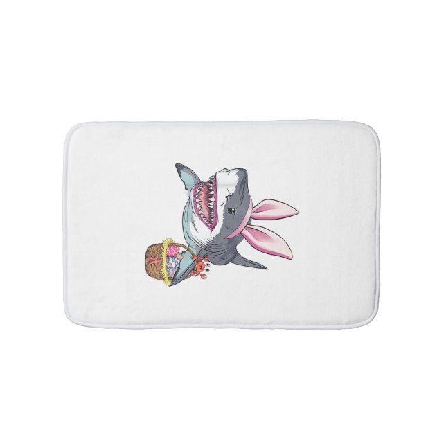 Söt påskhaj kaninöron korg ägg glad påsk badrumsmatta (Framsidan)