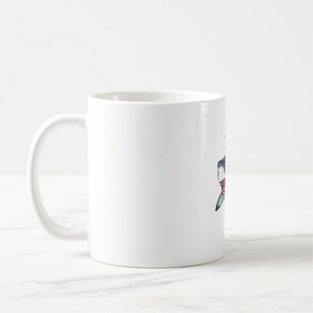 Söt påskhaj kaninöron korg ägg glad påsk kaffemugg (Vänster)
