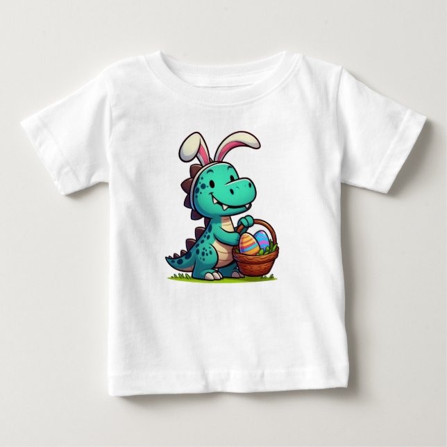 Söt påskhar dinosaurie t shirt (Framsida)