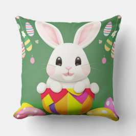 Söt påskharar med dekorativa ägg kudde