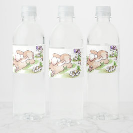 söt påskhare för retrovintage vattenflaskor etikett