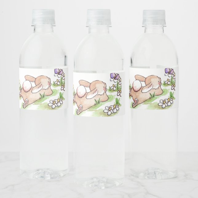 söt påskhare för retrovintage vattenflaskor etikett (Flaskor)