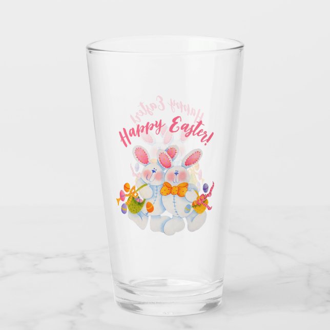 söt Påskhare Helgdag Glaskopp (Baksida)