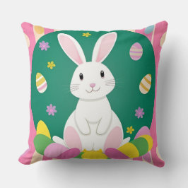 Söt påskhare med dekorativa ägg kudde