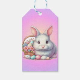 Söt Påskhare Pastel Presentetikett