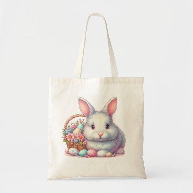 Söt Påskhare Pastel Tygkasse (Framsidan)