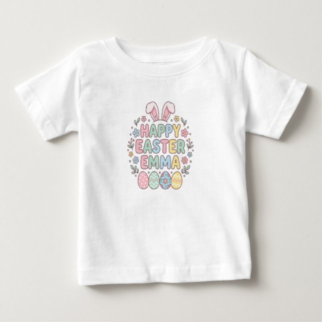 Söt påskharen barnskjorta – Glad påsk vår T Shirt (Framsida)
