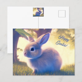 Söt påskharen, Glad påsk - kan anpassas Vykort