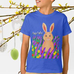 Söt påskharen i blommorna t shirt
