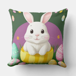 Söt påskharen med dekorativa ägg kudde