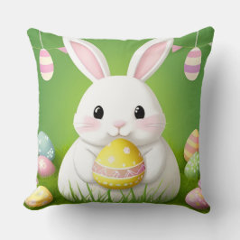 Söt påskharen med dekorativa ägg kudde