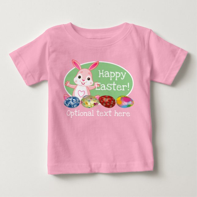 Söt påskharen och ägg påsk t shirt (Framsida)