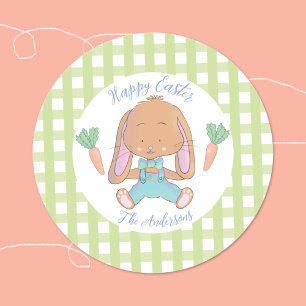 Söt påskharesticker runt klistermärke