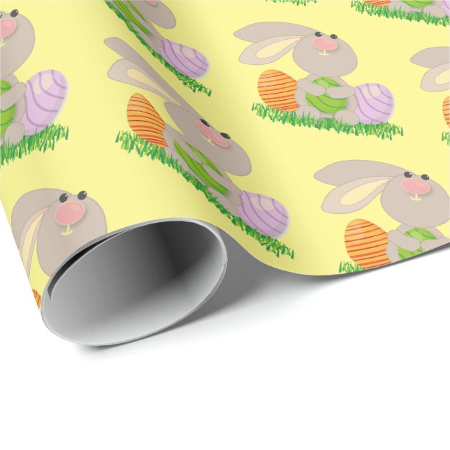 Söt påskharestillfällespresentinslagningspapper presentpapper (Rullad Hörn)