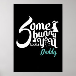Söt påskharlek kärlek svart vit modern typo poster