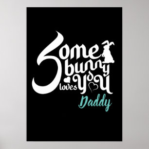 Söt påskharlek kärlek svart vit modern typo poster