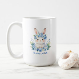 Söt påskharlekinvattenfärg med hortensia kaffemugg