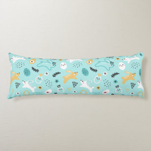 Söt påskharpattern Kawaii kaniner ägg Kroppskudde