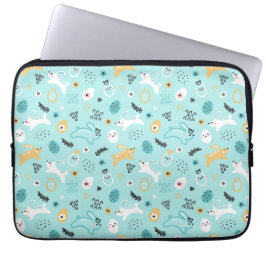 Söt påskharpattern Kawaii kaniner ägg Laptop Fodral