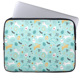 Söt påskharpattern Kawaii kaniner ägg Laptop Fodral