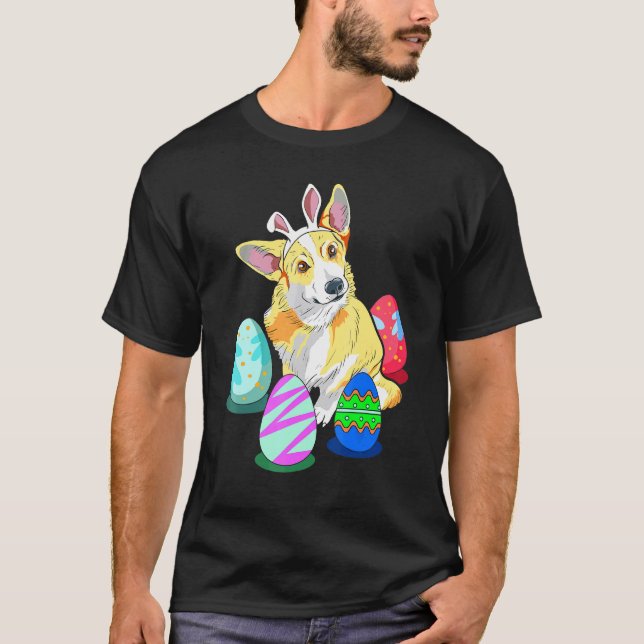 Söt påskidé för corgi med påskägg t shirt (Framsida)