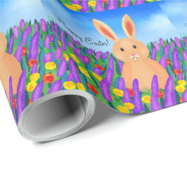 Söt påskkanin i blommor personlig presentpapper