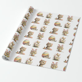 Söt påskkatt inpackningspapper presentpapper