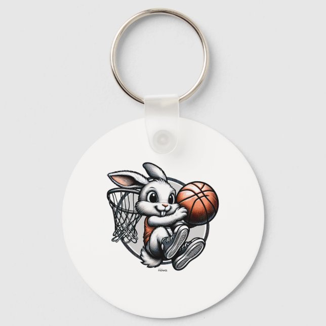 Söt påskkel hare dunk squad Bysketbyll  Nyckelring (Framsida)