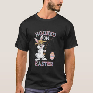 Söt påskkel hare fiskar fångar Ägg Kul Högtid T Shirt