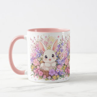 Söt påskkel hare rosa tvåtons kaffemugg