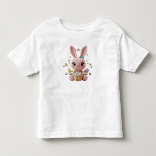 Söt påskkel hare virkad stil pastell vår konst t shirt