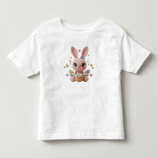 Söt påskkel hare virkad stil pastell vår konst t shirt