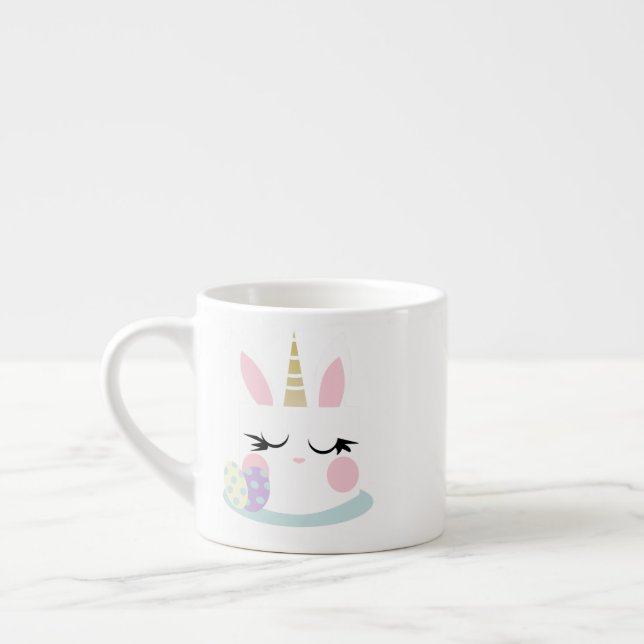 Söt påskmugg Enhörning Kanin Espressomugg (Vänster)