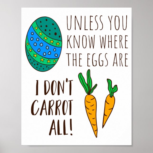Söt påskpunny rolig citat slogan doodle tecknad se poster (Framsidan)