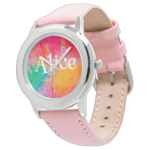 Söt Pastel Abstrakts Färgad Armbandsur