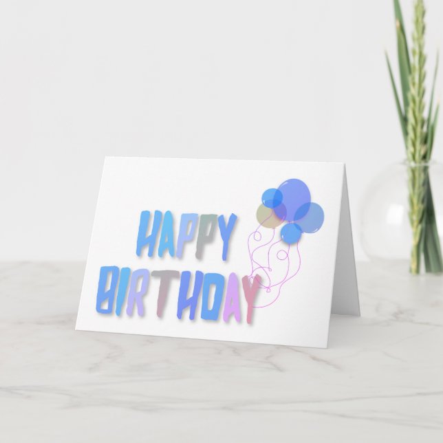 Söt Pastel Balloons Grattis på födelsedagen Kort (Framsida)