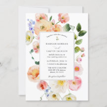Söt Pastel Blommigt Bröllop