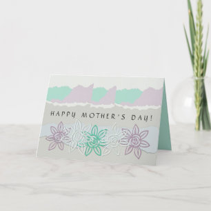 Söt Pastel Blommigt Lycklig Mors dag-kort Helgkort