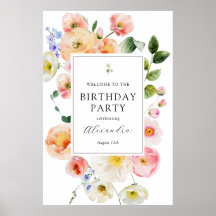 Söt Pastel Blommigt Välkommen födelsedag