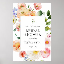 Söt Pastel Blommigt VälkomstMöhippa Poster