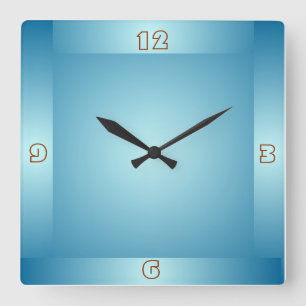 Söt Pastel Blue Boarder> Kökskåp för vanligt kök Fyrkantig Klocka